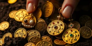 1,400-year-old Byzantine treasure discovered with a metal detector.png AI generated image using Flux AI