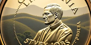 Apple's Steve Jobs To Feature On A $1 Commemorative Coin.png AI generated image using Flux AI